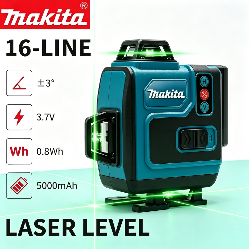 Laser Level 16 Lines 4D Green - 5,0 Ah Max Makita 40V Akku
