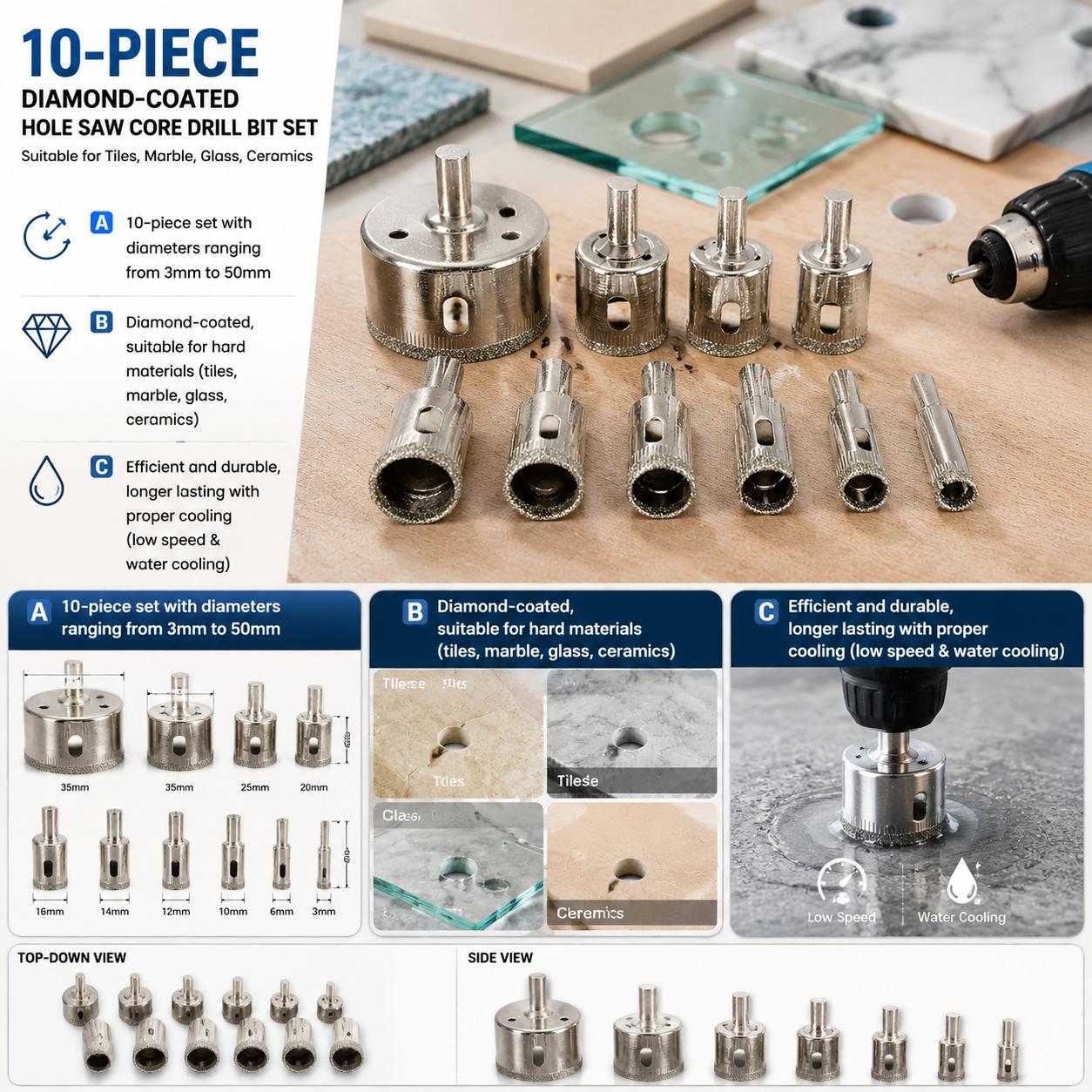 Diamantbeschichtetes Bohrerset – Reciprocating Saw Attachment Drill Bewertung und Preis