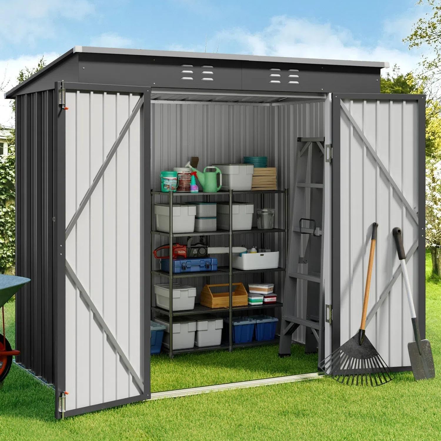 Metall-Gartenhaus 6x4 FT mit a – Garden Tools Bewertung und Preis