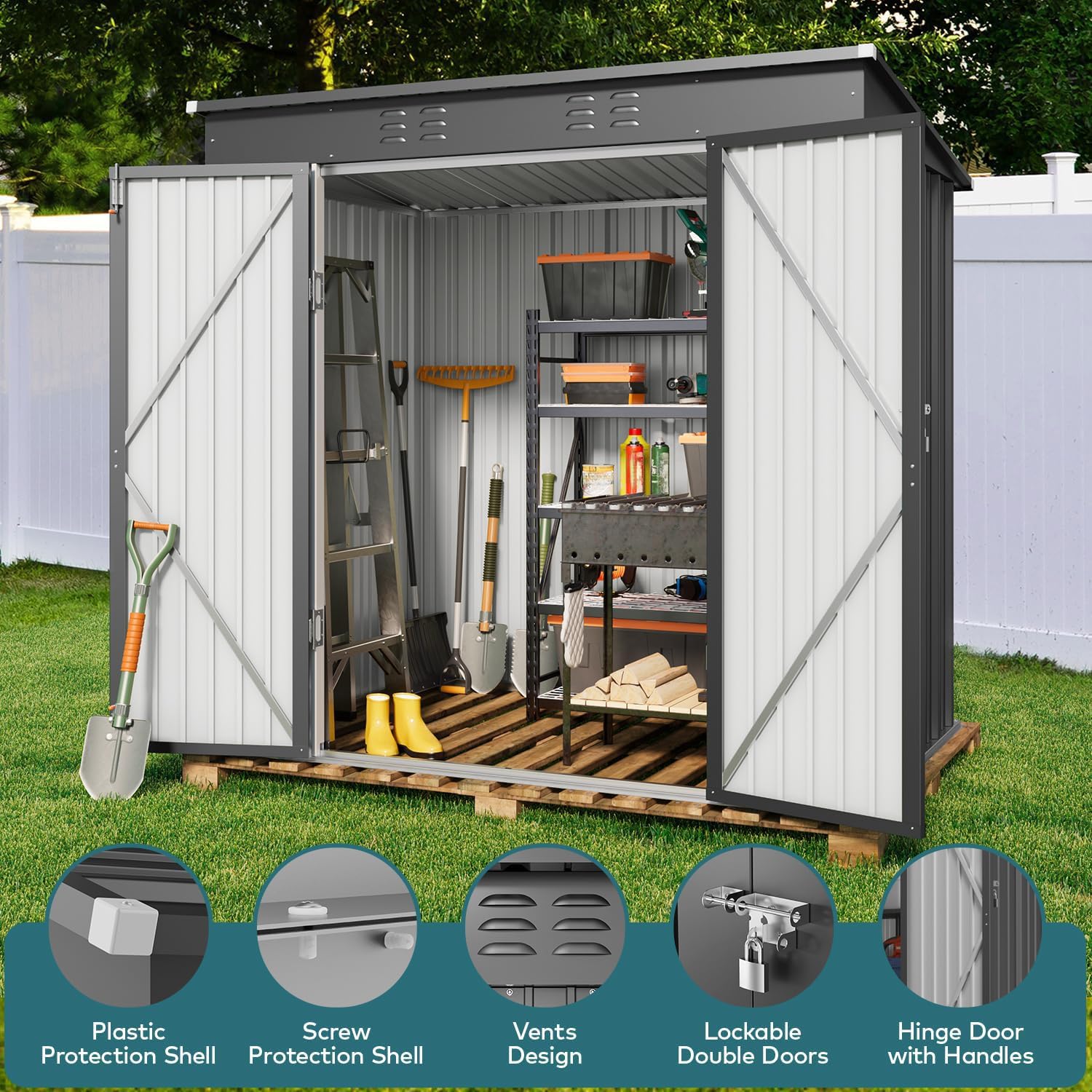 Metall-Gartenhaus 6x4 FT mit a – Garden Tools Bewertung und Preis