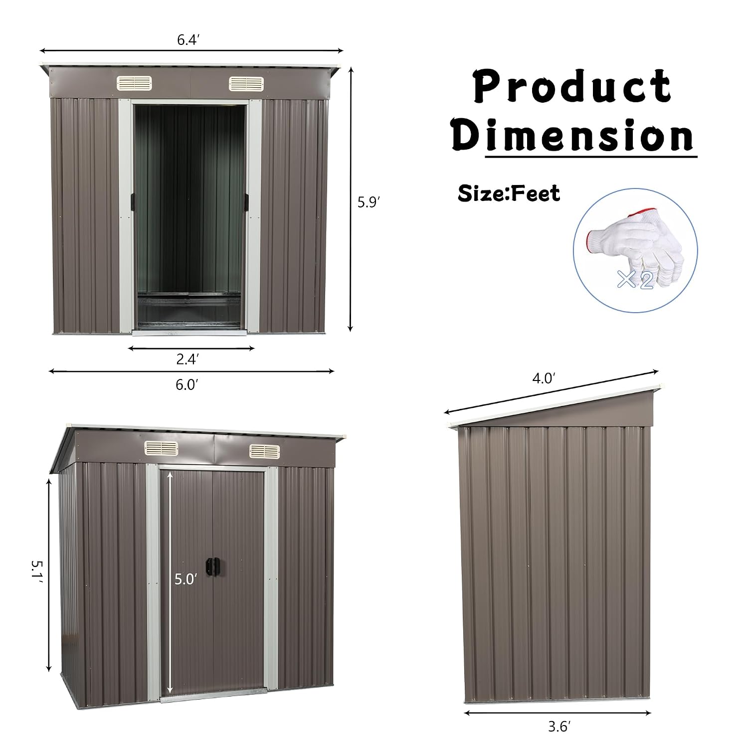 6X4 FT Wasserdichter Metall-Ge – Garden Tools Bewertung und Preis