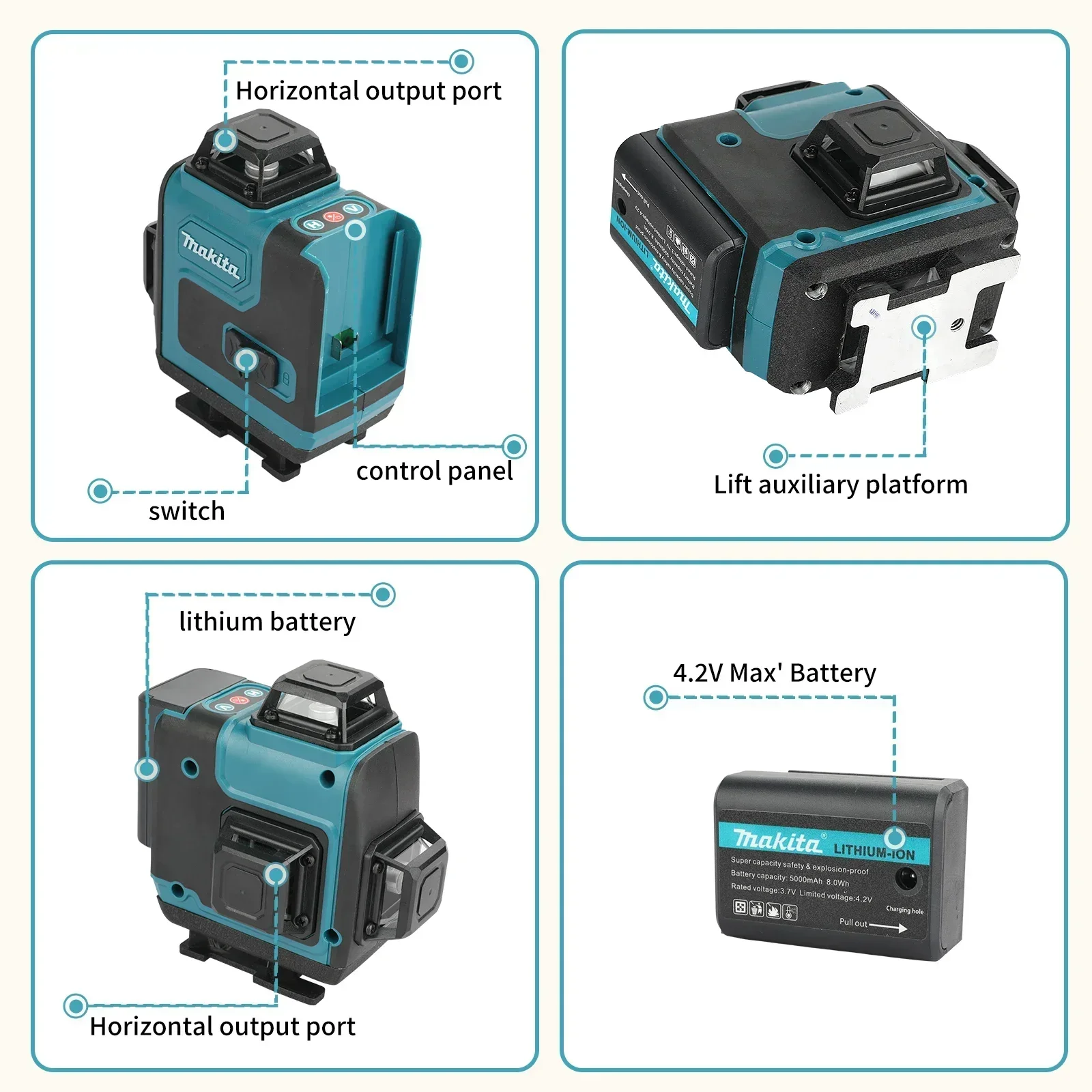 5,0 Ah Max Makita 40V Akku Mak – Laser Level 16 Lines 4D Green Bewertung und Preis