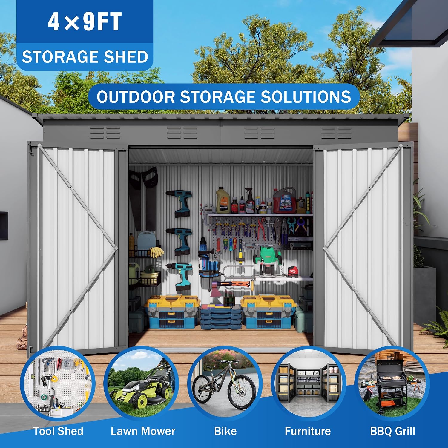 9x4FT Metall-Gartenhaus mit Fe – Garden Tools Bewertung und Preis